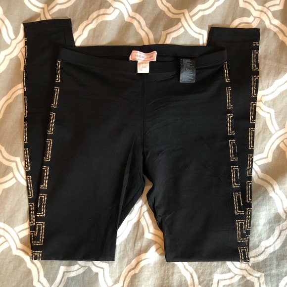 Versace for H&M Pants - RARE - Versace x H&M Black Gold Studded Leggings 6